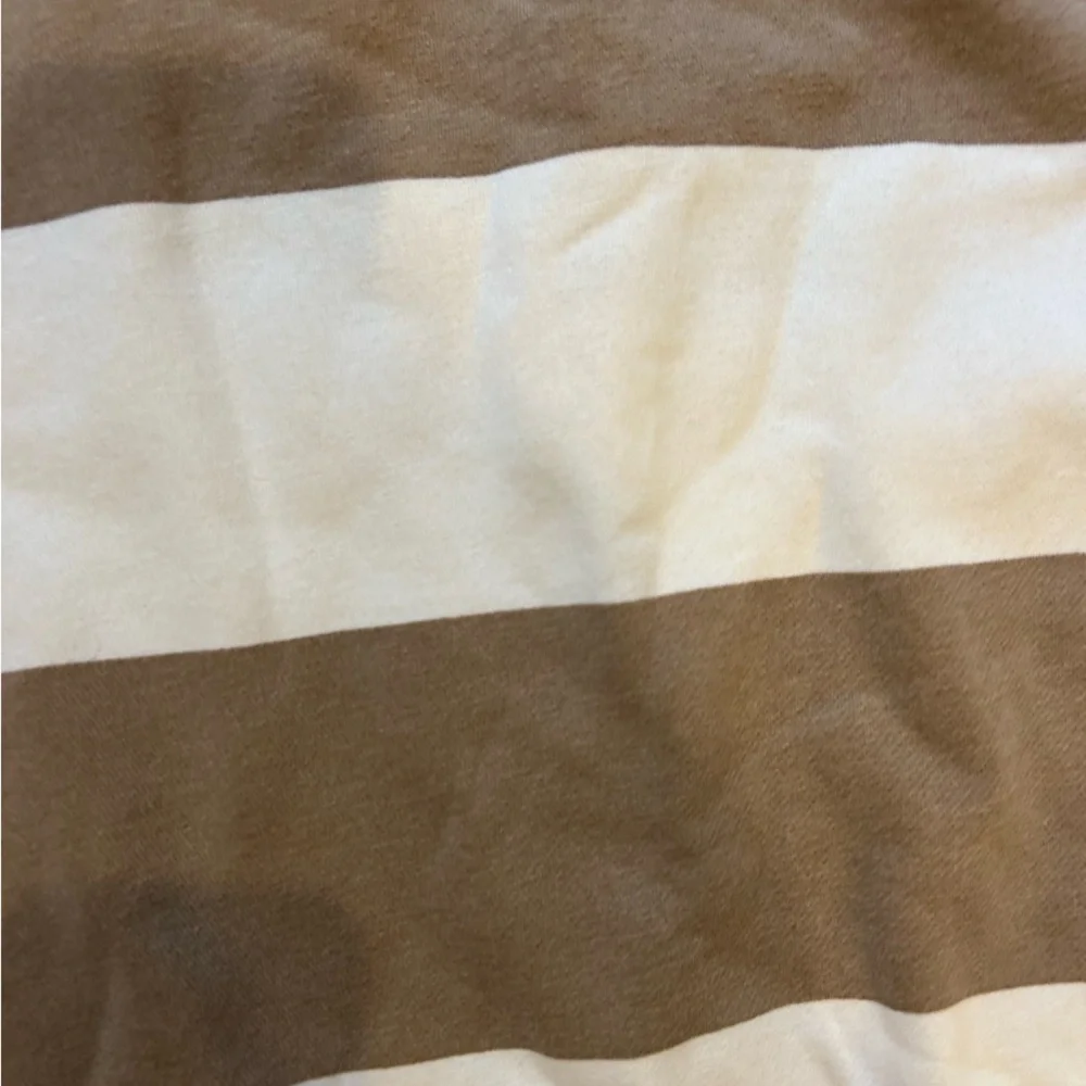 Old Navy womens xs crewneck top brown white stripe puffed PERFECT CONDITION - Picture 2 of 5